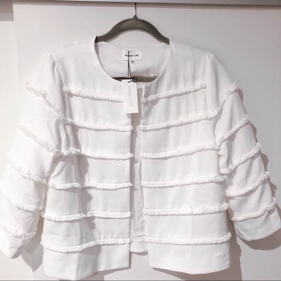 White Fringe Jacket — NWT - Picture 6 of 7